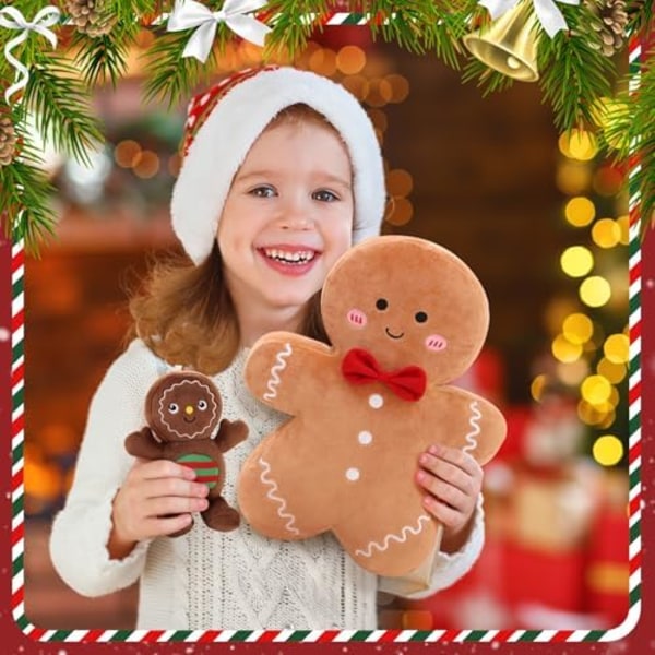 Julepepperkake Mann Pute Pepperkake Plysj Stoppet Pute Morsom Pepperkake Formet Dekorativ Kastepute for So
