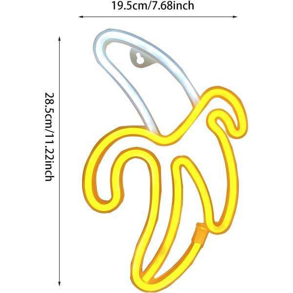 MH-Banaanin neonvalo LED-seinäneonvalo kodin sisustukseen paristo