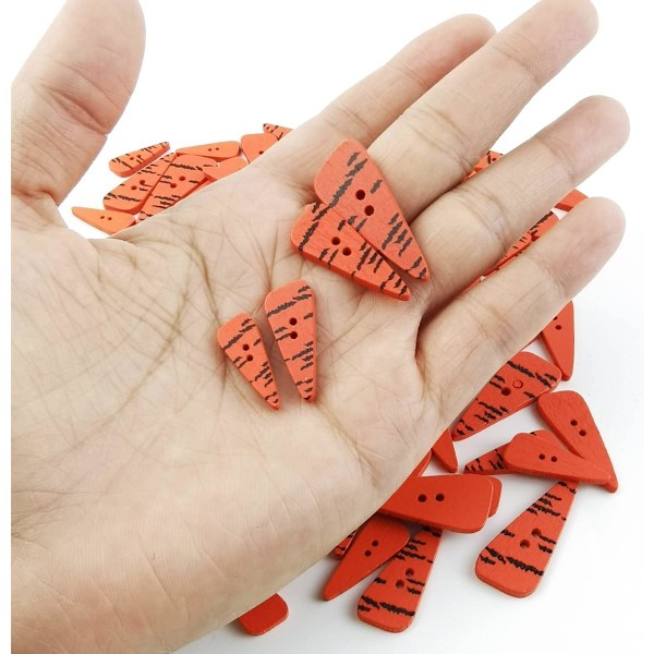 200 stk Tre Gulerot Knapper Sy Gulerot Nese Knapper 2 Hull Tre Knapper for DIY Quilting Hatt Klær Kunst Håndverk Proj