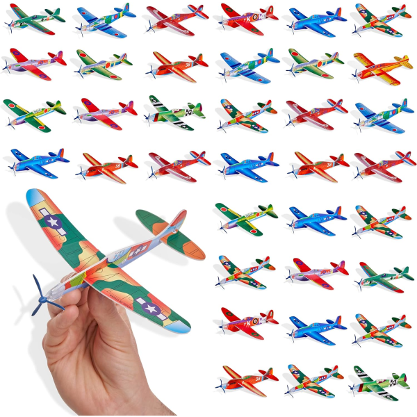 48 glidflygplan i polystyren（9,8x9,4cm）, leksaksplan för barn - Lätt att bygga - Utomhuslek, Fair, Bir