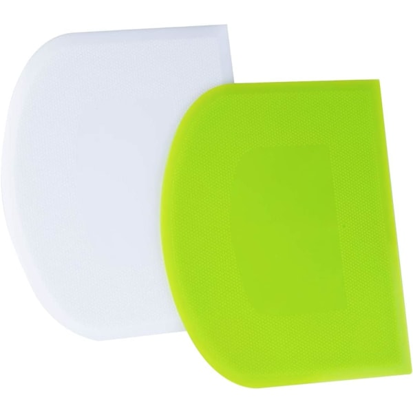 2pcs 12x9.5cm/4.72x3.74inch Dough Scraper Plastic Pastry Cutter Bowl Scraper Dough Br