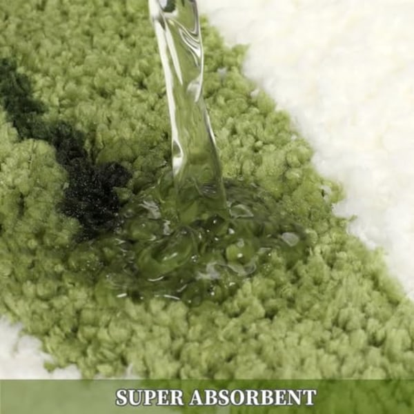 2 stk. Antislip Bademåtte, Blød Mikrofiber Badeværelsesmåtte, Maskinvaskbar Absorberende Brusemåtte til Badeværelse, Køkken, Soveværelse