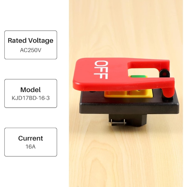 Röd huva nödstopp tryckknappsbrytare avstängning på elektromagnetisk startbrytare med ström underspänning