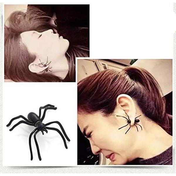 Halloween Kostumer til Kvinder, Halloween Stud Øreringe til Kvinder, Edderkop Øreringe Scary Funny Spider Hallowe