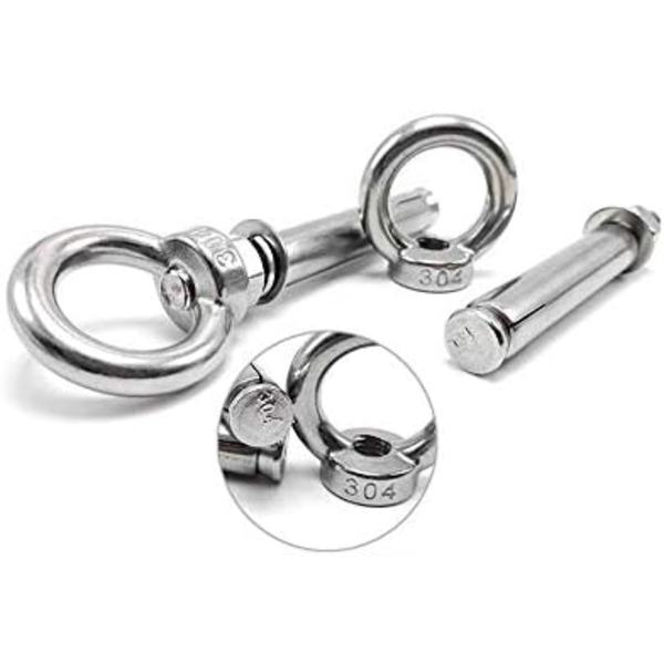 Ekspansionsbolte M8 x 60mm Stålmuffe Øjebolt 304 Rustfrit