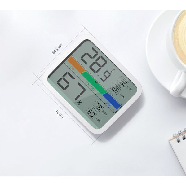 (Vit 2 st) Inomhus termometer digital hygrometer temperatur och