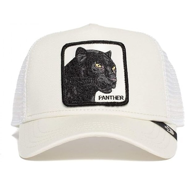 Panther Solbeskyttelses Mesh Broderi Baseball Cap, Trucker Hat, Mesh Baseball Cap White