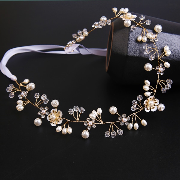 En kvinnlig brud tiara pärla visa pannband bröllop smycken bröllop
