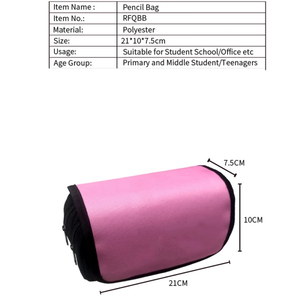 Dobbeltlags blyantveske-B Stor kapasitet Polyester Student S