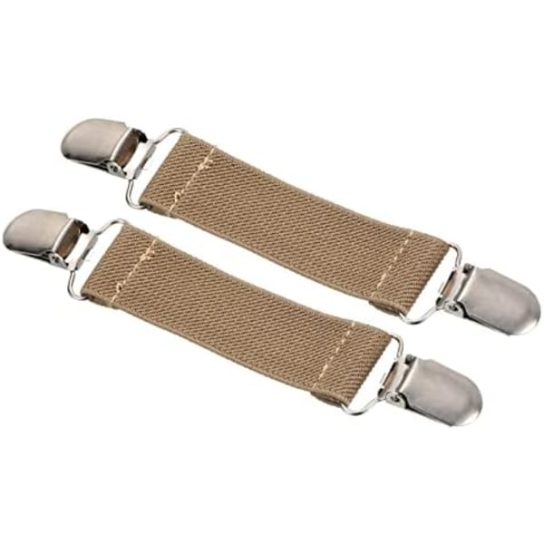 13x2,5 cm Votterklips, Elastisk Webbing-stropp Hengende Spenne Hanske Klemme med Dobbeltsidig Metallklips for Nøkler Sengelin