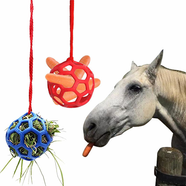 2 Pak Hesteterapi Bolde Hay Feeder Legetøj Heste, Polo Legetøj