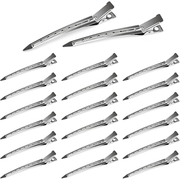 (20 st, Silver) 20 st Anka Hårclips, 8,9 cm Metall Alligator Spännen Nål för Salong Hårfärgning Tjock H