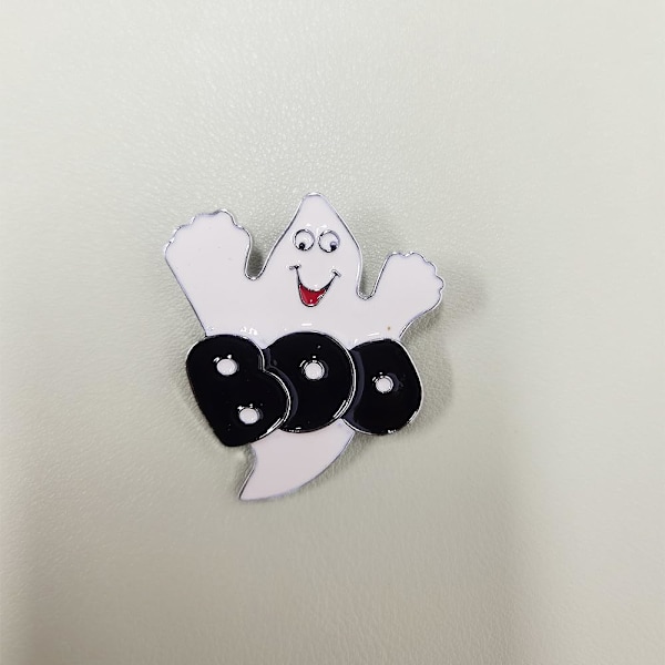 Emalin Boo Halloween -rintakoru naisten, tyttöjen ja miesten muotia varten - söpö haamu demoni pyöreä strassinen rintamerkit - rintamerkit - lapel-neulat