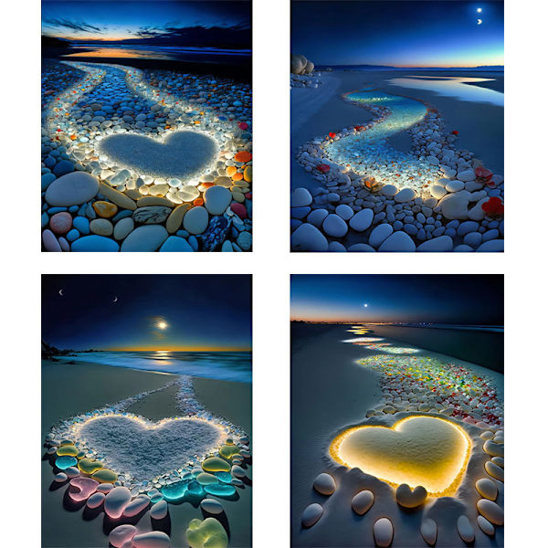 Fuld 5d Diamantmaleri, (30x40cm) Seaside C Diamantmaleri