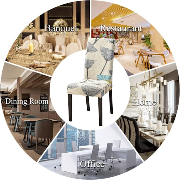 Stretch Stolsöverdrag Set om 4, Beige Löv Matsalsstolsöverdrag Universal Tvättbara Moderna Stolsöverdrag för Matsal Dekor Restaurang Hotell Bukett