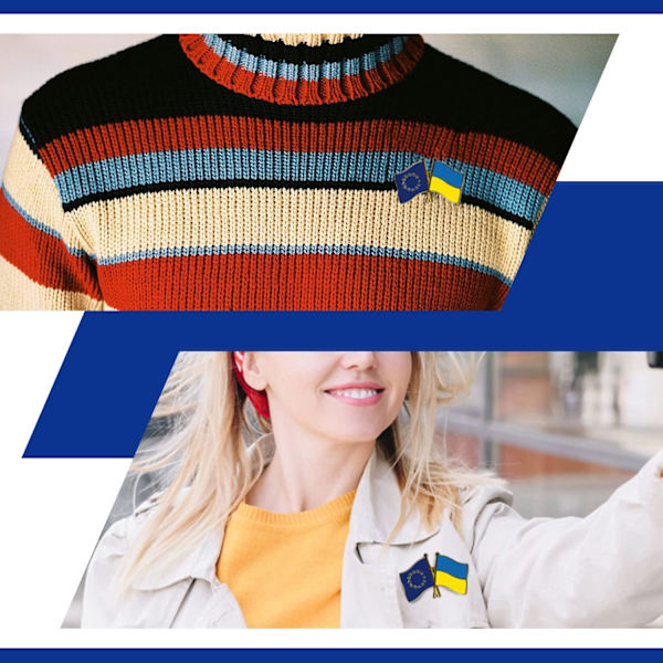 Flag pin Europa-5stk - Ukraine Venskab Pin, Tyskland Ukraine fr