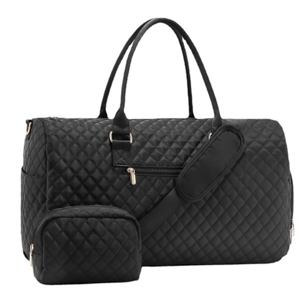 Sportsbag, reisebag for kvinner, weekend reisebag, fødebag med toalettveske, skoskuff