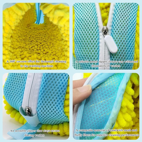 2 Pakning Skovaskepose for Vaskemaskin, Oppgradert Klesvask Skopose for Vaskemaskin og Tørketrommel, Gjenbrukbare Skovaskeposer for De Fleste Sko