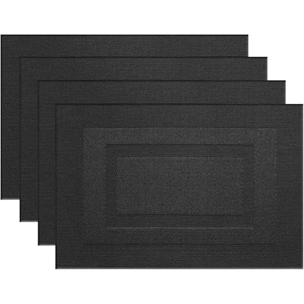 4-pack Underlägg, Tvättsbart Vinylvävt Bordsunderlägg, Eleganta Hållbara Underlägg för Matbord Set om 4 (30 x 45 cm, Ren Bl