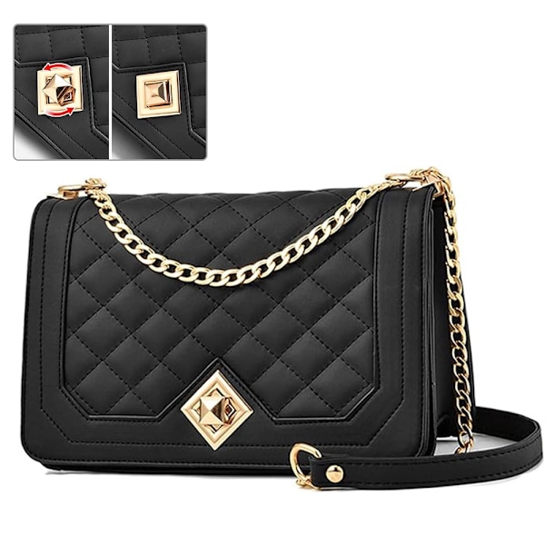 Damer Crossbody Handväskor Liten Kedja Axelremsväska Kvällsväska Mode Plånböcker Satc Black