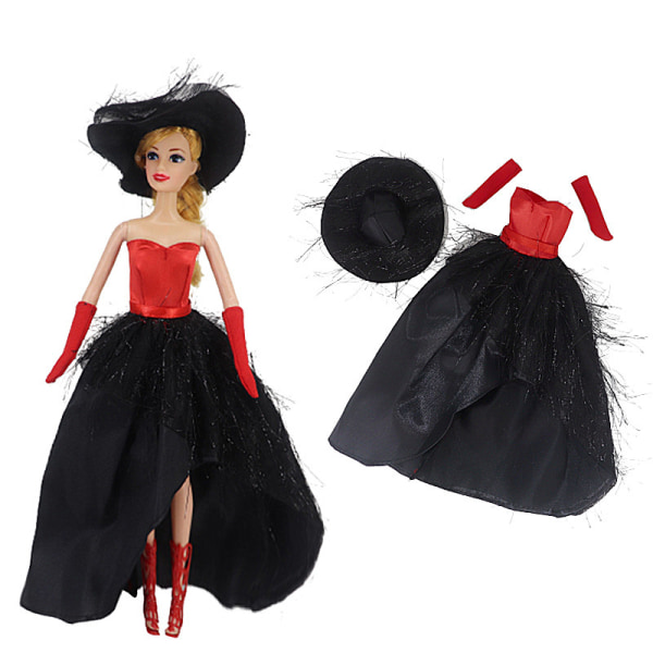 3 set dockkläder, lämpliga för nya 30 cm dockkläder, prinsessklänning set (klänning + hatt), fashi