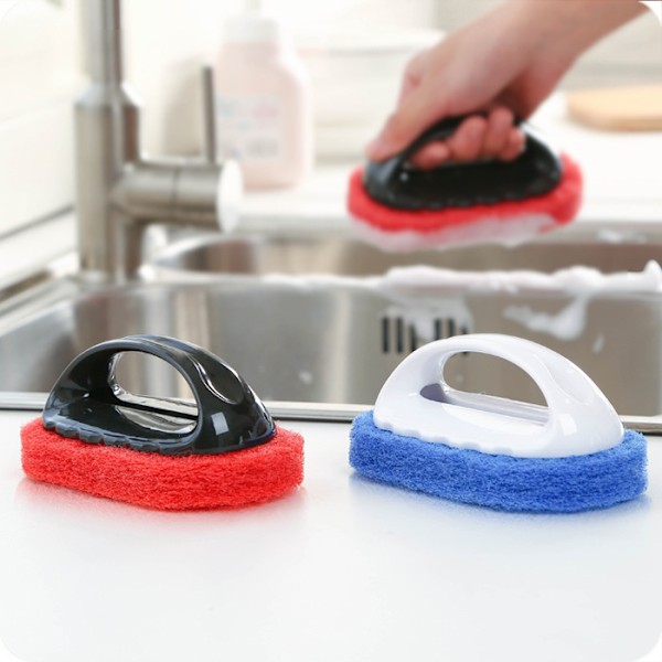 2 Pack Cleaning Scrub with Handle Kit Abrasive Pad Brush Tub Tile