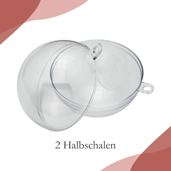 5-pack transparenta plastkulor för julklappar och julgransdekoration Diameter 8 cm