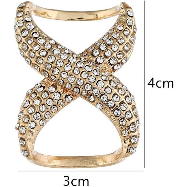 2 st Mode Halsduk Clips Halsduk Ring Spänne Strass Halsduk Ring Spänne Sidenhalsduk Lås Clips för Kvinnor Damer Flickor Guld Medium
