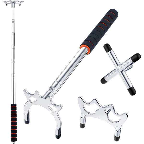 Retractable Billiards Cue Stick Bridge with 3 Pieces Removable Bridge Head, Billiards Pool Cue Acces