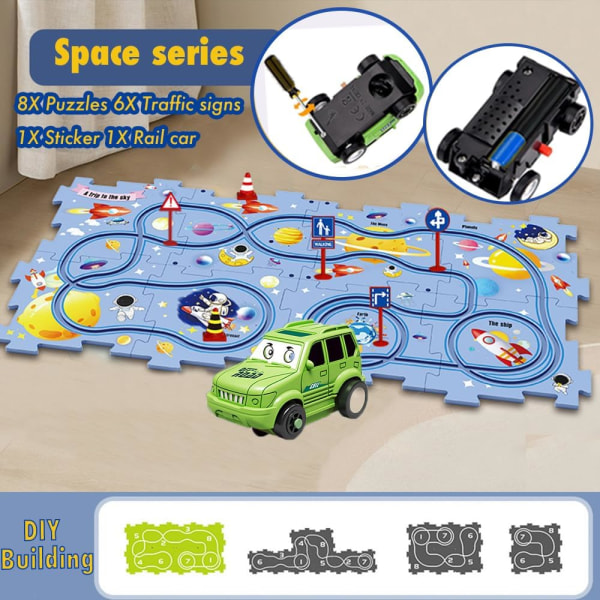 Børnebil Circuit Lille legetøj til børn DIY Puslespil Track Ro