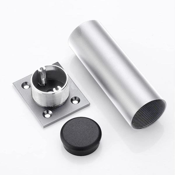 4 stk justerbare møbelben, metallbordben 100 mm høyde sengben aluminiumlegering matt sil