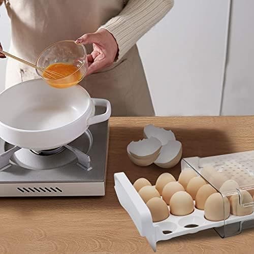 1 stk. plast eggboks, 20 egg kjøleskap eggboks, Deecam stabelbar tra