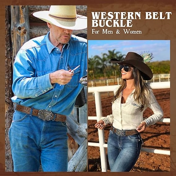 Western Bæltespænder til Mænd Kvinder Cowboy Rodeo Cowgirl Western Fest Herre Udskiftning Novelty Bæltespænde Gaver