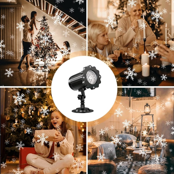 LED-projektori Weihnachten Aussen, LED Projectionslampe Schneefloc