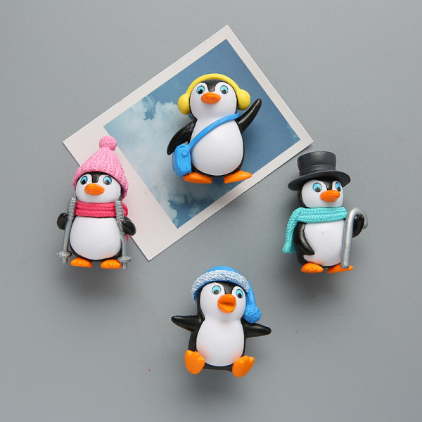 4 kpl jääkaappimagneetti tarrat pingviini PVC söpö sarjakuva jääkaappi