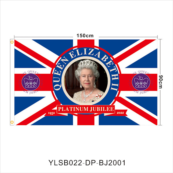 3x5ft Platinum Bursdagsbannere Festdekorasjoner for Dronning E