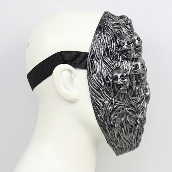 Punk Steam Skull Halloween Mask, 3D Läskig Realistisk Skelett Mask Full Face Creepy
