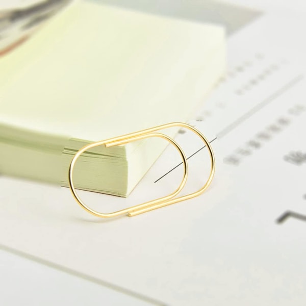 Guld Jumbo Store Papirclips 20 stk. Oversized Guld Papirclips 50 mm/2 tommer Skridsikker Glat Finish Ståltråd Kontorartikler Tilbehør