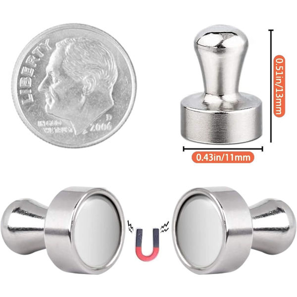 18 Neodymium N52 Magneetit Extra Vahva Mini Kartio, Nikkelöity, Jääkaapille, Ilmoitustaululle, Magne