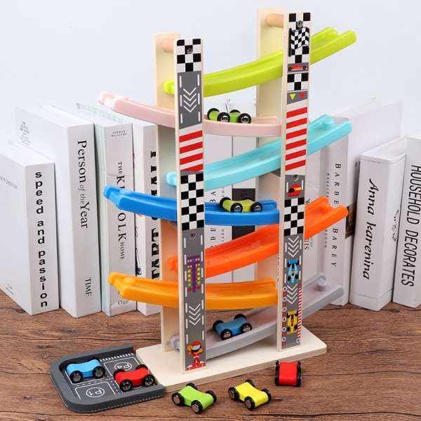 Car Ramp Racing Legetøj, Car Slide Racing Game med 8 Mini Cars Circ