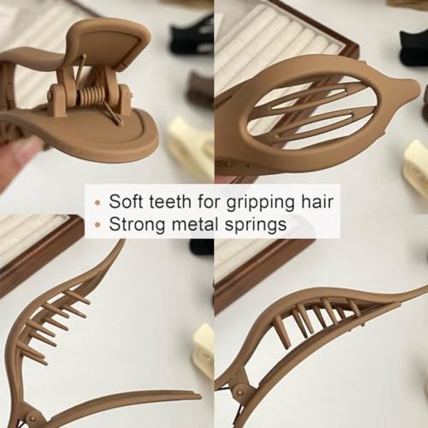 12x5cm Mattaiset Suuret Ankkakuonoiset Hiuspiikit ja Alligatorin Leuat - Ranskalaistyyliset Kaarevat Piikit Paksuille ja Ohuille Hiuksille | 4 kpl N
