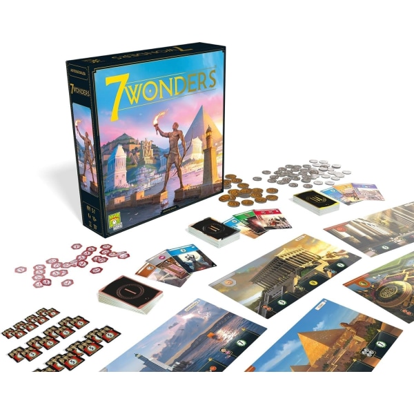 7 Wonders, ny versjon 2020, Unbox Now, brettspill, alder 10 og oppover, 3 til 7 spillere, 30 minutter, på F