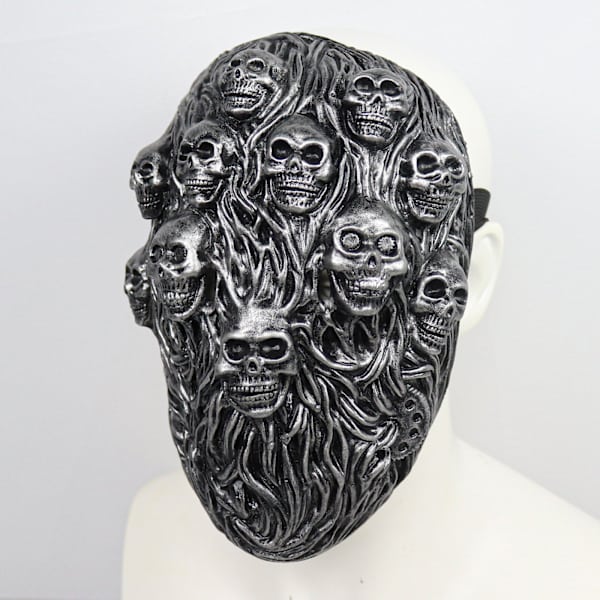Punk Steam Skull Halloween Mask, 3D Läskig Realistisk Skelett Mask Full Face Creepy
