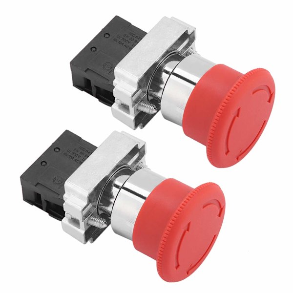 2-pack Nödknapp Röd Panel Nödknapp 22MM