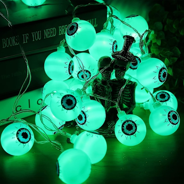 Halloween kauko-ohjattavilla, 20 LED-valoa, paristokäyttöinen, vedenpitävä, 8 valaistustilaa saliin