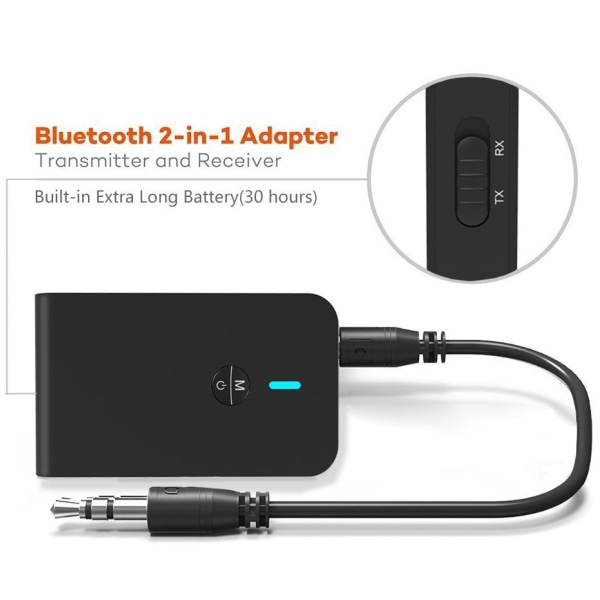 Bluetooth 5.0 Sender Modtager, Bluetooth Højttalere, Håndfri Opkald, Bluetooth Adapter til TV