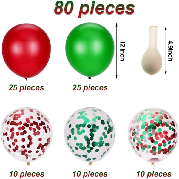 80 stk. latexballoner konfettiballoner farverige festballoner til