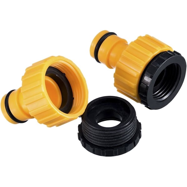 Pakke med plastik 3/4'' og 1/2'' BSP 2i1 haveslange vandhane gevindforbindelse flowhane adapter