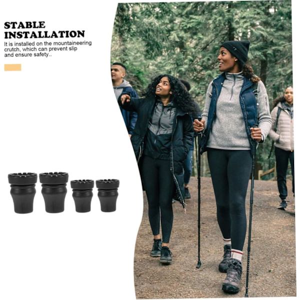 4 st Anti-Slip Mat Non-Slip Krycka Fotstöd Klättring Käpp Krycka Spetsskydd Resa Promenad R