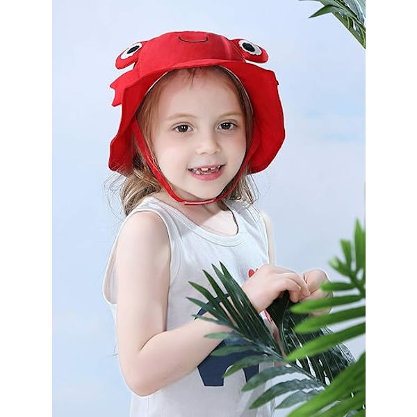 Baby solhat toddler sommerhat UPF 50+ spandhat dreng anti-ultraviolet solhat Crab brim hat